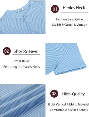 COOFANDY Mens Henley Shirts Short Sleeve Henley T Shirts Casual Basic Button Tees Fashion Band Collar T-Shirts in Kuwait