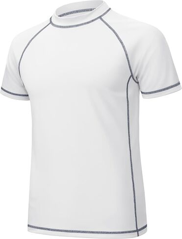 MAGCOMSEN Men's Rash Guard Swim Shirts UPF 50+ Sun Protection Quick Dry Fishing Water Shirts in Kuwait