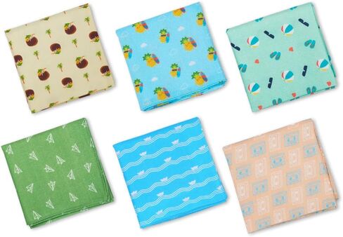 HexaFun 100% Pure Organic Cotton Unisex Handkerchief, Multi-color & Printed, Soft & Stylish, Hankies for Men & Women in Saudi Arabia