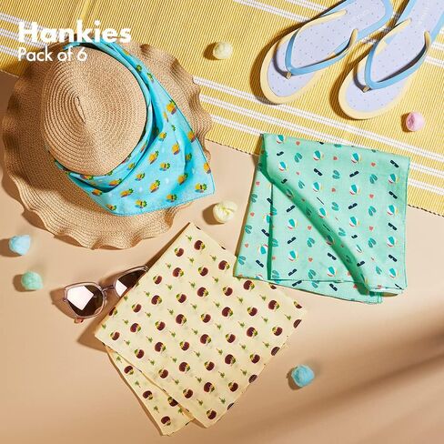 HexaFun 100% Pure Organic Cotton Unisex Handkerchief, Multi-color & Printed, Soft & Stylish, Hankies for Men & Women in Saudi Arabia
