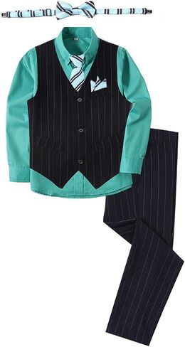 Boy's Suit Pinstripe Formal Dresswear Vest and Pants Set in Saudi Arabia