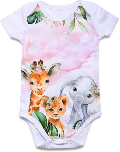 Toddler Baby Boys Girls Bodysuits Short Sleeve Romper One Piece Button Design Clothing 0-9 Months in Saudi Arabia
