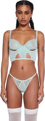 Dolls Kill Midnight Entanglements Lingerie Set, Lace & Mesh with Cut-Out Design in Kuwait