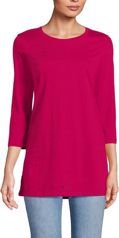 Lands' End Women's 3/4 Sleeve Supima Cotton Crewneck Tunic in Saudi Arabia