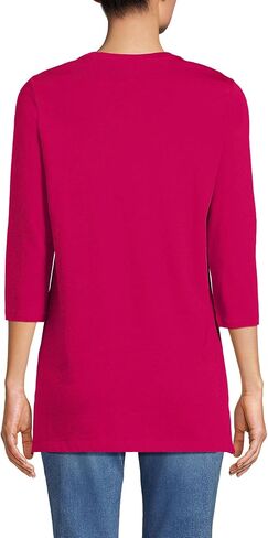 Lands' End Women's 3/4 Sleeve Supima Cotton Crewneck Tunic in Saudi Arabia