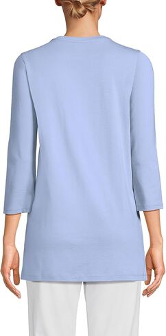 Lands' End Women's 3/4 Sleeve Supima Cotton Crewneck Tunic in Saudi Arabia