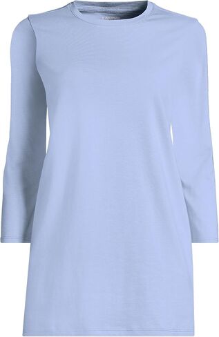 Lands' End Women's 3/4 Sleeve Supima Cotton Crewneck Tunic in Saudi Arabia