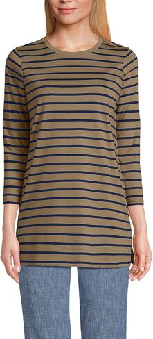 Lands' End Women's 3/4 Sleeve Supima Cotton Crewneck Tunic in Saudi Arabia