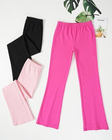 BOOPH Girls Flare Leggings Kids High Waist Bell Bottom Pants Casual Cotton Leggings for Teen Girls in Kuwait