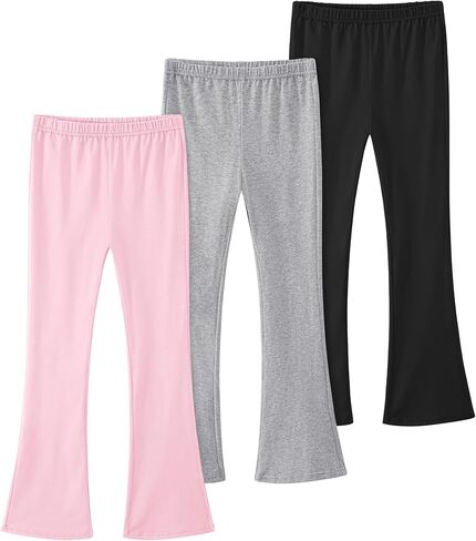 BOOPH Girls Flare Leggings Kids High Waist Bell Bottom Pants Casual Cotton Leggings for Teen Girls in Kuwait
