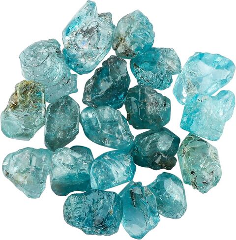 CRYSTALIS Wholesale 50 carats Natural Blue Zircon Loose Gemstone Bulk Rough Jewelry Making Supply from Cambodia, Chakra & Healing Raw Stones, Wire Wrapping, DIY, Gem Collection in Kuwait