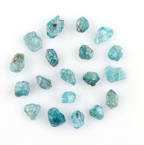 CRYSTALIS Wholesale 50 carats Natural Blue Zircon Loose Gemstone Bulk Rough Jewelry Making Supply from Cambodia, Chakra & Healing Raw Stones, Wire Wrapping, DIY, Gem Collection in Kuwait
