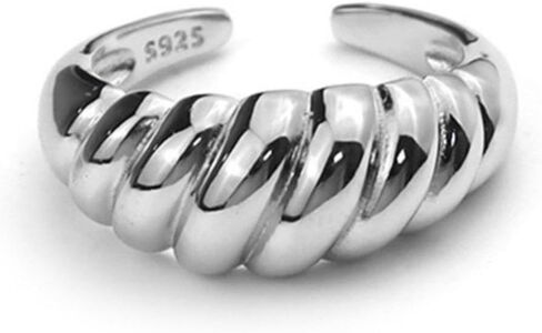 Handmade 925 Sterling Silver Rings For Women Wide Hammered Rings Chunky Wide Band Ring Adjustable Thumb Rings Boho Vintage Statement Rings For Women Men Jewelry Gifts for Birthday in Saudi Arabia