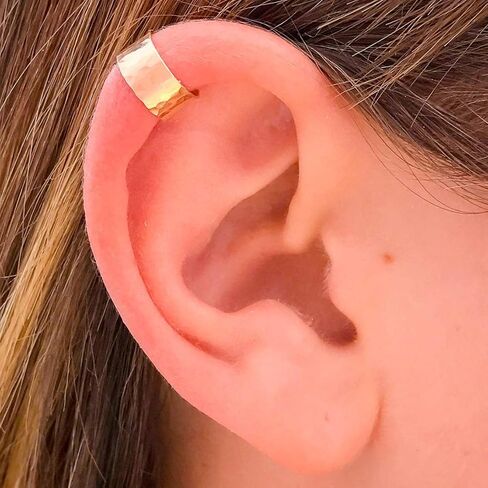 Gold Ear Cuffs for Women Non Piercing, 14K Gold Filled, 5mm width, 10mm Diameter, Adjustable, No Piercing, Conch Ear Cuff, Ear Cuff No Piercing (14K Gold Filled 10mm) in Kuwait