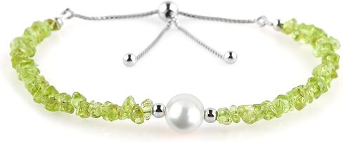 CRYSTALIS Natural Ruby Beads Slider Bolo Bracelet with Elegant Pearl, Uncut Chips Nuggets Crystals, Chakra Healing Gemstone, Women Jewelry, 925 Sterling Silver Slider 10 inch in Kuwait