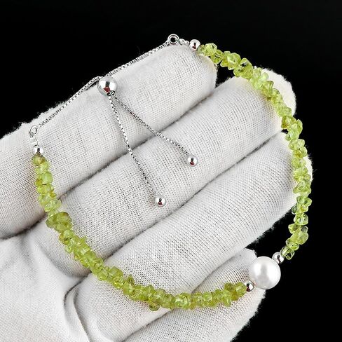 CRYSTALIS Natural Ruby Beads Slider Bolo Bracelet with Elegant Pearl, Uncut Chips Nuggets Crystals, Chakra Healing Gemstone, Women Jewelry, 925 Sterling Silver Slider 10 inch in Kuwait