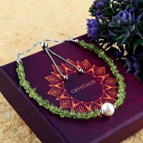 CRYSTALIS Natural Ruby Beads Slider Bolo Bracelet with Elegant Pearl, Uncut Chips Nuggets Crystals, Chakra Healing Gemstone, Women Jewelry, 925 Sterling Silver Slider 10 inch in Kuwait