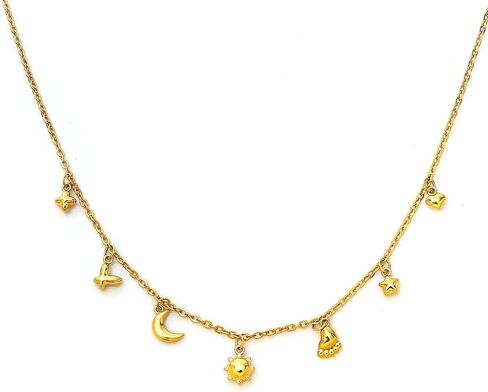 Celestial Charm Necklace, Charms Bracelet 14K Gold Moon Star Sun Charm Pendants, Dainty Chain Trendy Charms Dangle Adjustable Chain Necklaces in Kuwait