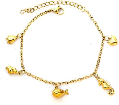 Celestial Charm Necklace, Charms Bracelet 14K Gold Moon Star Sun Charm Pendants, Dainty Chain Trendy Charms Dangle Adjustable Chain Necklaces in Kuwait
