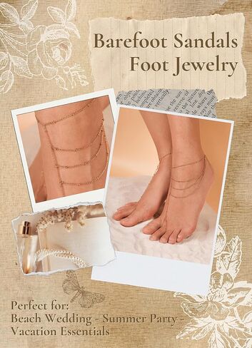 Dainty Minimal Gold Barefoot Sandals Foot Feet Chain with Toe Ring Summer Jewelry for Women Trendy in Saudi Arabia