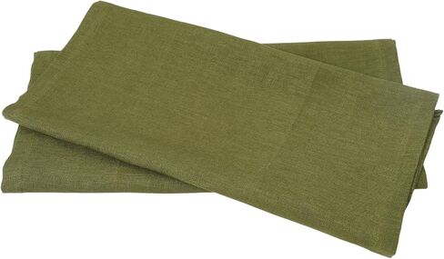 100% Pure Linen Kitchen Towels Set of 2 - Quick Dry 18 x 24 Inch Dish Hand Towels - Handcrafted from French Flax Linen Tea Towels-Army Green in Saudi Arabia