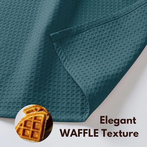 Native Fab Cotton Kitchen Towel with Hanging Loop 16x26 inches, 6-Pack, Waffle Weave Kitchen Towels for Cleaning Drying, Washcloths Soft & Absorbent Cloth Rags, Bar Towel, Dish Cloth, Teal Green in Saudi Arabia