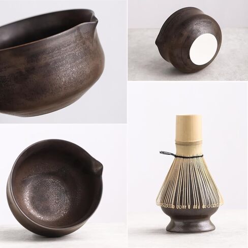 Matcha Set, Japanese Tea Set Includes Matcha Bowl with Spout, Matcha Whisk Holder (chasen), Bamboo Matcha Whisk and Bamboo Scoop, Ceramic Matcha Kit for Tea Lovers in Saudi Arabia
