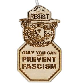Smoky Only You Can Resist Fascism Christmas Ornament | Resist Fascism Activism Rear View Mirror Hanging