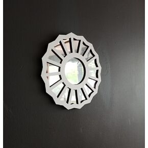 The Divine Feminine Mirror - Large Sizes Available - Handmade with Wood/Acrylic Mirror, Gift for Her, 3D Wall Decor,Gift for girlfriend (WHITE-SILVER, 10"H x 10"W)