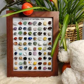 80 Pcs Natural Mineral Specimens : Classic Collection of Crystal, Agate, Fluorite, etc. for Home Decoration and Gift Giving