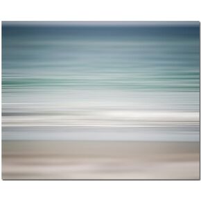 Pastel Blue Coastal Abstract Art Print - 11x14" Unframed - Modern Beach Wall Decor for Office, Bedroom or Bathroom - Serene Seascape
