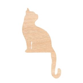 Cat Door Topper - Wooden Cat Cutouts for Crafts, Elegant Wood Cat Silhouette for Wreath, Cat Cutout Design for Artistic Creations and Home Decor, Ideal for Craft Projects (3mm Plywood, 14")
