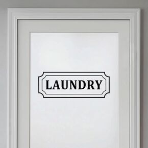 Laundry Room Decal, Washer Dryer Room Door Vinyl Sign, Laundry Decal Vinyl Wall Decal, Laundry Decal for Glass Door (14 x 5.2 in, Black)