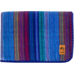 Alpaca Wool Blanket - Twin Size Bed Blanket - Alpaca Throw Blanket - Best Gift & Warm Blanket, Lightweight, Couch Blanket or Camp - Outdoor Blanket - 75 x 38 Inches (Blue & Purple)