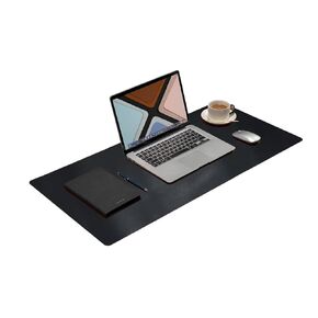 Leather Desk Mat, Large Office Desk Pad, Computer Desk Mat, Laptop Mat for Desk, Desk Protecor Mat, Desktop Mat, Desk Writing Pad, Desk Blotter Pad, Desk Cover Mat (31.5"x16", Black)