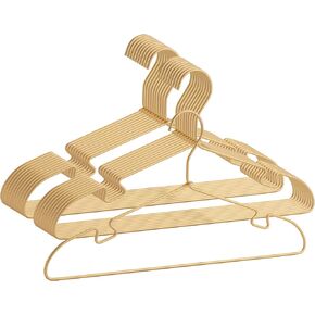 Gold Aluminum Hanger, 16.5 Inch Smooth and Durable Metal Shirt Dress Hanger, Lightweight and Sturdy Metal Hanger for Suit Jackets and Casual Pants (20 Pack)
