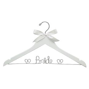 Bridal Hanger with Hearts, Wedding Hanger, White