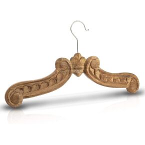 eTroves Wooden Dress Hanger Royal Antique Look Decorative Wooden Bridal Gown Hangers, Brown, 18 Inch