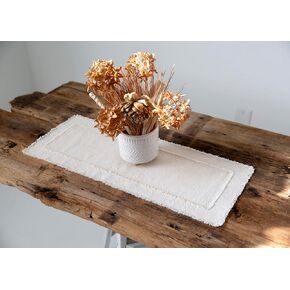 Farmhouse Table Runner - made in USA, Small Rustic Sandy Beige Coffee Table Runner 12 inches wide x 36 inches long