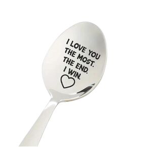 Engraved Stainless Steel Spoon, I Love You The Most Quote, Romantic Gift