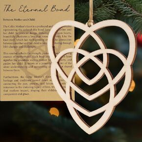 Motherhood Celtic Knot Ornament with Story Card, Mother Daughter Special Bond Keepsake, Mother’s Day Gift for Mom, Grandma, Sister, Daughter, St. Patrick’s Day Decoration, Mom Easter Basket Stuffers