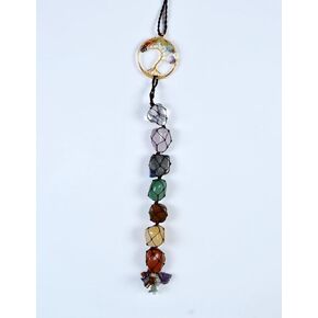 Tree of Life Handmade 7 Chakras Stones Healing Crystals Hanging Ornament for Home Decor & Car Accessories