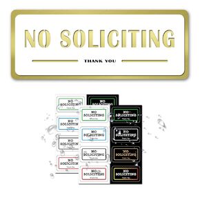 No Soliciting Sign for House Front Door Weatherproof Self-Adhesive Sticker Do Not Ring Doorbell Sign for Ring Home Doorbell Yard 3-Piece Set