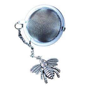 Honey bee tea infuser for loose leaf tea, Tea strainer with bee charm, Tea Steeper bee pendant