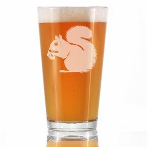 Squirrel Pint Glass for Beer - Squirrel Gifts and Decor with Squirrels - 16 Oz Glasses