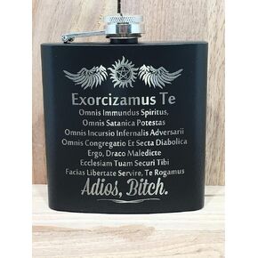 Supernatural Fan Flask for Liquor - 6 Oz Leak Proof 18/8 Stainless Steel Pocket Hip Flask with Black Gift Box