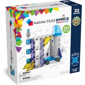 MAGNA-TILES Space 32-Piece Magnetic Construction Set, The Original Magnetic Building Brand