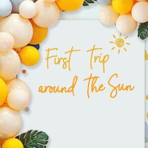 أول رحلة حول علامة الشمس ، Sunshine Baby Baby 1st Backdrop Backdrop Trip First Rope حول The Sun Balloon Arch Arch Secal Sunshine Baby 1st Birthday Party Decorations