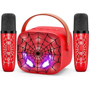 Mini Karaoke Machine Toys Gifts: Kids Toys Easter Birthday Gifts for 4 5 6 7 8 9 Years Old Girl Boy LED Portable Bluetooth Speaker with 2 Wireless Microphone Girl Boy Kid Adult Gift Toy Age 3-12+