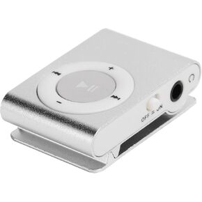 POCREATION mp3 Players,Mini Music Player, Portable Digital Music Media Player MiniMP3 BackClip Player with Earphone and USB Cable(Silver)